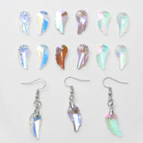 10Pcs 9x20mm Crystal Wing Charms Angel Wing Pendants Beads for Jewelry Making