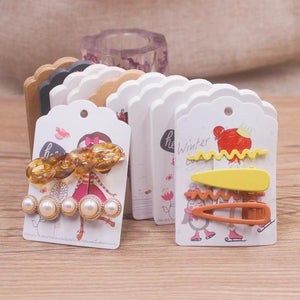50pcs Blank Paper Hair Clip Display Cards for Jewelry Ornaments