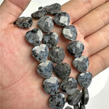 15MM Faceted Heart Stone Bead Labradorite Aventurine Quartz