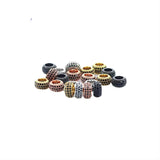 3pcs CZ Charms Beads Brass Micro Pave Cubic Zirconia Rondelle Spacer Beads