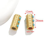 2pcs Gold-Plated Stainless Steel Tube Beads for Jewelry Making DIY