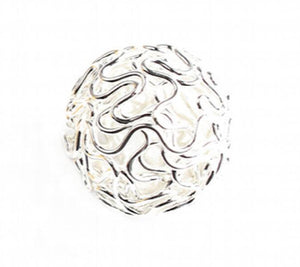 18MM Bronze Silver Plated Hollow Twist Ball Metal Spacer Bead 20pcs
