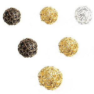18MM Bronze Silver Plated Hollow Twist Ball Metal Spacer Bead 20pcs