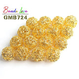 18MM Bronze Silver Plated Hollow Twist Ball Metal Spacer Bead 20pcs