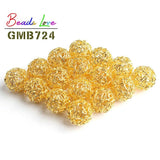 18MM Bronze Silver Plated Hollow Twist Ball Metal Spacer Bead 20pcs