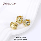 18K Plated Brass Round Spacer Beads For Jewelry Making
