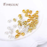 18K Plated Brass Round Spacer Beads For Jewelry Making