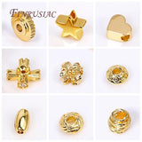 18K Plated Brass Round Spacer Beads For Jewelry Making