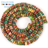 4x4x2mm Colorful Sea Sediment Jaspers Beads Flat Round Loose Beads