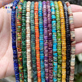 4x4x2mm Colorful Sea Sediment Jaspers Beads Flat Round Loose Beads