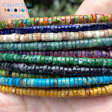 4x4x2mm Colorful Sea Sediment Jaspers Beads Flat Round Loose Beads