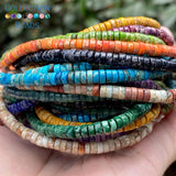 4x4x2mm Colorful Sea Sediment Jaspers Beads Flat Round Loose Beads