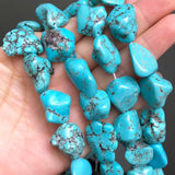 Natural Turquoise Nugget Beads 15in 14x17-16x23mm