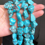 Natural Turquoise Nugget Beads 15in 14x17-16x23mm