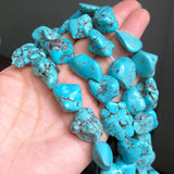 Natural Turquoise Nugget Beads 15in 14x17-16x23mm