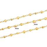 1 Meter Stainless Steel Heart Star Charm Chains for Women Necklace Bracelet