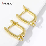 14K Plated Brass Earwire Fixtures Smooth Earring Hooks Clasps
