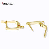 14K Plated Brass Earwire Fixtures Smooth Earring Hooks Clasps
