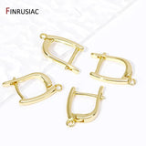 14K Plated Brass Earwire Fixtures Smooth Earring Hooks Clasps