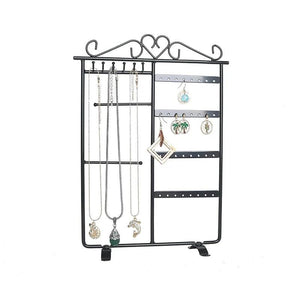 Metal Jewelry Earrings Display Ear Studs Necklace Chain Storage Holder Stand