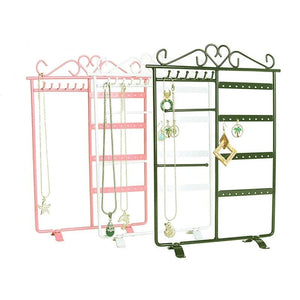 Metal Jewelry Earrings Display Ear Studs Necklace Chain Storage Holder Stand
