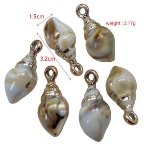 Gold-Plating Shell Pendants DIY Necklace Bracelet Connectors CCB Plastic