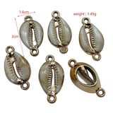 Gold-Plating Shell Pendants DIY Necklace Bracelet Connectors CCB Plastic