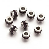 10pcs 5*6mm Stainless Steel Spacer Beads Zircon for DIY Jewelry Making