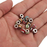 10pcs 5*6mm Stainless Steel Spacer Beads Zircon for DIY Jewelry Making