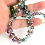 10mm Purple AB Rainbow Glass Teardrop Beads
