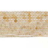 Faceted Natural Citrine Stone Beads 2mm 3mm 4mm Round Shape for DIY Jewelry