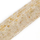 Faceted Natural Citrine Stone Beads 2mm 3mm 4mm Round Shape for DIY Jewelry