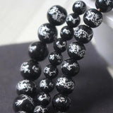 10Pcs Glass Beads with Carving Silver Dragon Beads - Jewelry Making