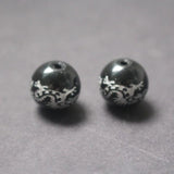 10Pcs Glass Beads with Carving Silver Dragon Beads - Jewelry Making