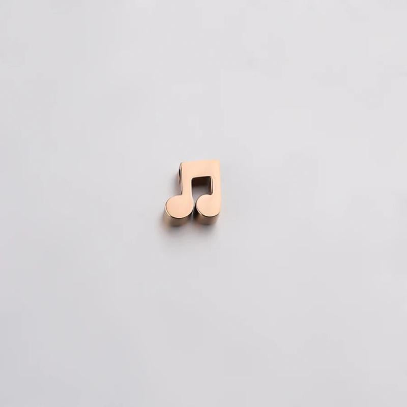 5Pcs 8mm Stainless Steel Musical Note Beads DIY Spacer Bead Jewelry Findings