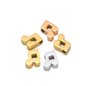5Pcs 8mm Stainless Steel Musical Note Beads DIY Spacer Bead Jewelry Findings