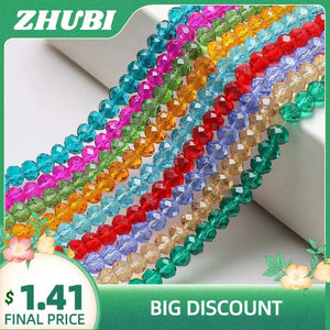 Czech Glass Rondelle Faceted Crystal Round Beads Bulk Jewelry Making Supplies