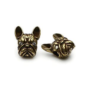 2pcs/pack French Bulldog Metal Beads for Jewelry Making - 3 Colors