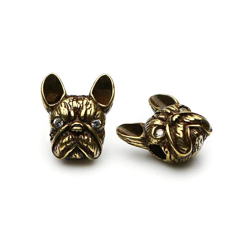 2pcs/pack French Bulldog Metal Beads for Jewelry Making - 3 Colors