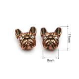 2pcs/pack French Bulldog Metal Beads for Jewelry Making - 3 Colors