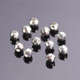 Round Faceted Silver Brass Spacer Beads Lot for Jewelry Making