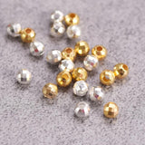 Round Faceted Silver Brass Spacer Beads Lot for Jewelry Making