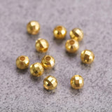 Round Faceted Silver Brass Spacer Beads Lot for Jewelry Making