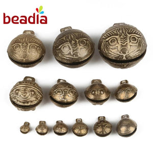 Vintage Style Brass Jingle Bell Pendant for Jewelry Making
