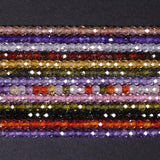Multicolor Zircon Faceted Rhinestone Beads 4x3.5mm