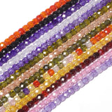 Multicolor Zircon Faceted Rhinestone Beads 4x3.5mm