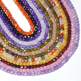 Multicolor Zircon Faceted Rhinestone Beads 4x3.5mm