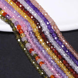 Multicolor Zircon Faceted Rhinestone Beads 4x3.5mm