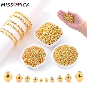 CCB Ball Beads Plated Round Loose Beads For Jewelry Making DIY Bracelet Necklace