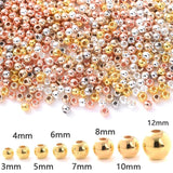 CCB Ball Beads Plated Round Loose Beads For Jewelry Making DIY Bracelet Necklace